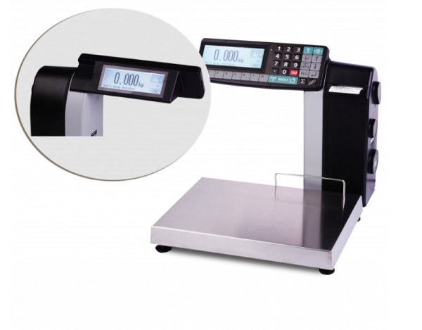 МАССА-К MK_R2L10-1 Весы с печатью этикеток. Торговые. Влагозащитные, 2 экрана Масса-К - торговое оборудование.